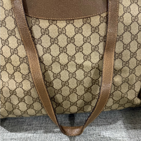 Gucci Beige Monogram Tote with Brown Leather - Picture 3 of 5